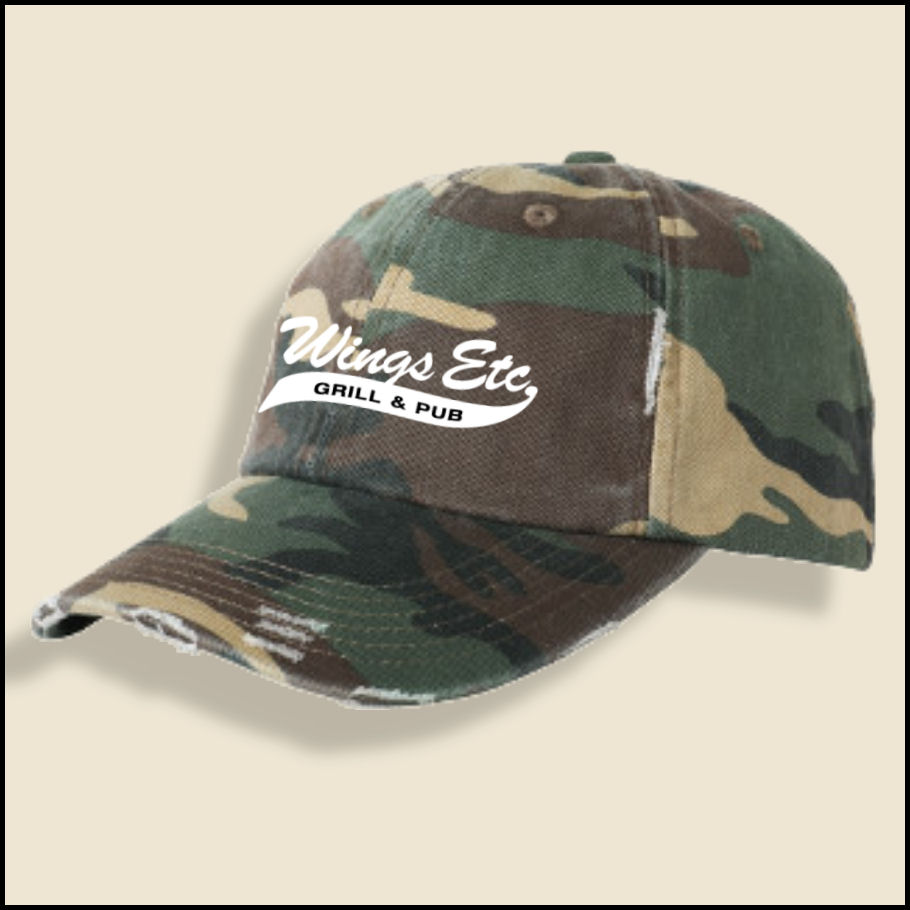 Military Camo Wings Etc. Distressed Hat